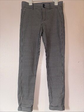 Womans Black and White Checkered Pants, Size S